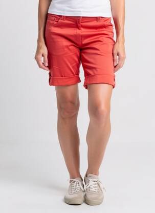 Bermuda tissage popeline taille normale rouge AGATHE & LOUISE femme