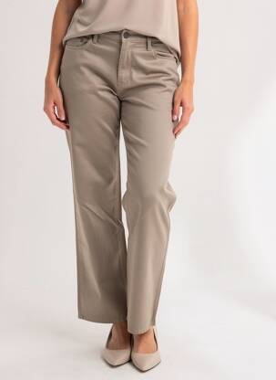 Pantalon droit stretch taille normale beige KANOPE femme