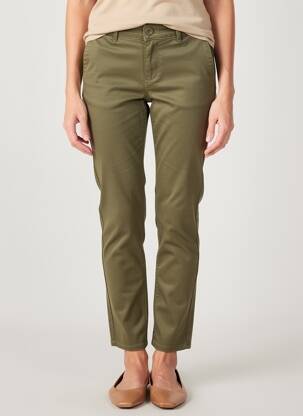 Pantalon chino stretch taille normale vert KANOPE femme