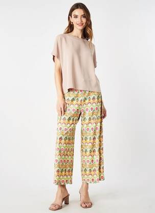 Pantalon droit stretch taille normale vert TINTA femme