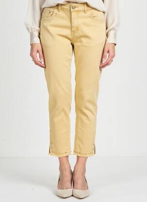 Pantalon 7/8 stretch taille normale beige KALISSON femme