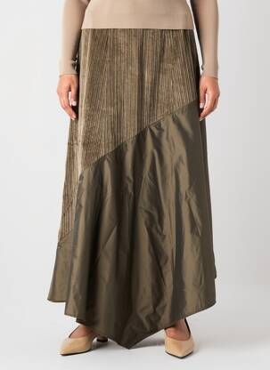 Jupe longue fermeture zippée au dos vert ROSA ROSAM femme