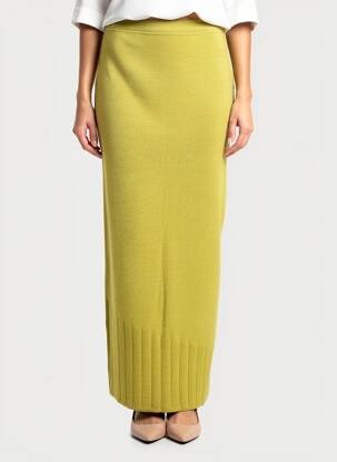 Jupe longue taille normale vert FILLE DES SABLES femme
