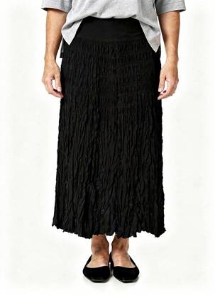 Jupe longue fermeture zippée au dos noir VANGO femme