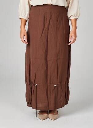 Jupe longue fermeture zippée au dos marron ROSA ROSAM femme
