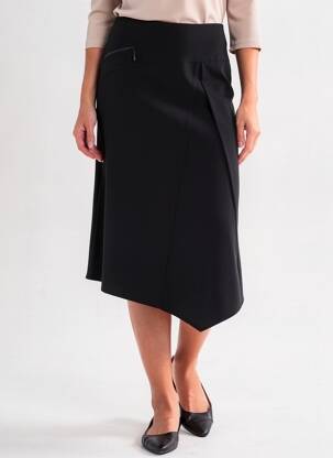 Jupe longue coupe droite noir MARIKA femme