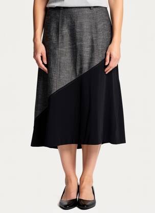 Jupe mi-longue stretch gris ROSA ROSAM femme