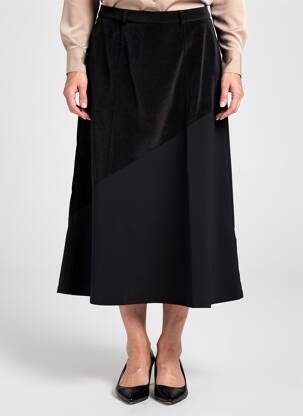 Jupe mi-longue stretch noir ROSA ROSAM femme