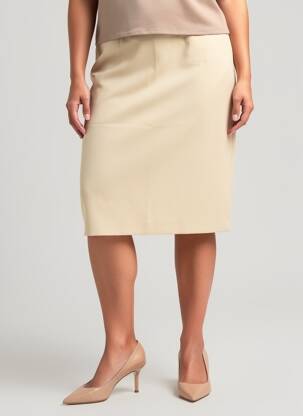 Jupe mi-longue stretch beige ANTONELLE femme