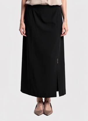 Jupe longue coupe droite noir PARIS femme