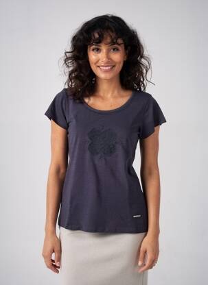T-shirt stretch manches courtes bleu AGATHE & LOUISE femme