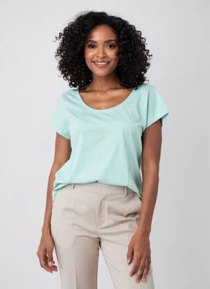 T-shirt stretch manches courtes bleu AGATHE & LOUISE femme