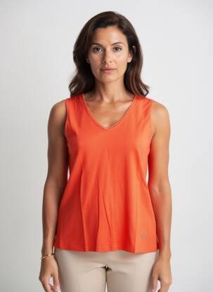 Top stretch sans manche orange AGATHE & LOUISE femme