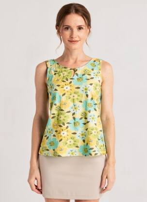 Top stretch sans manche jaune AGATHE & LOUISE femme