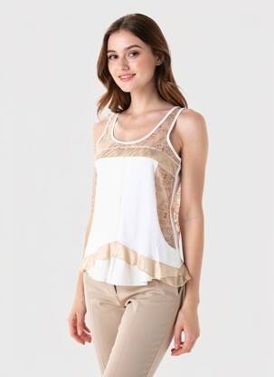 Top stretch sans manche blanc FILLE DES SABLES femme