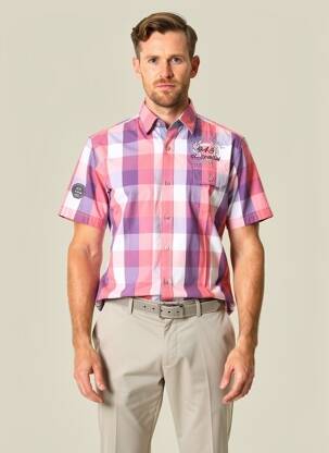 Chemise manches courtes poches rose DELAHAYE homme