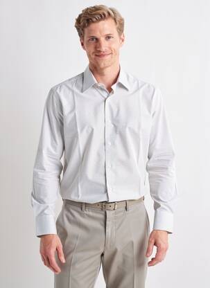Chemise manches longues coupe droite blanc SIMON'S homme