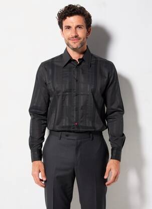 Chemise manches longues poignets boutonnés noir LA CIBLE ROUGE homme