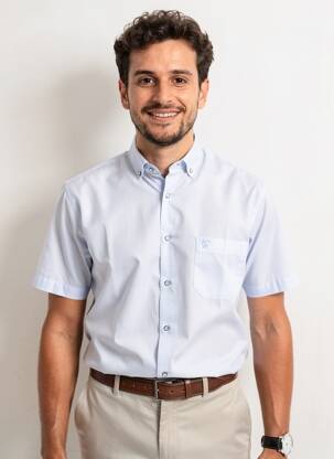Chemise manches courtes imprimé fantaisie bleu BANDE ORIGINALE homme