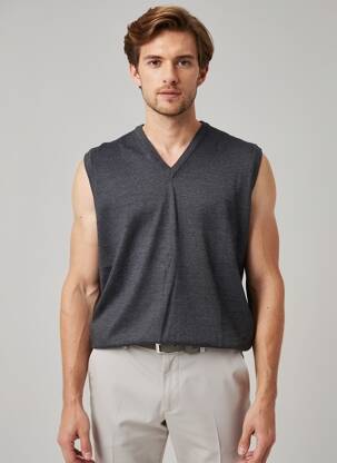 Pull col v sans manche noir OLIVER HOLTON homme