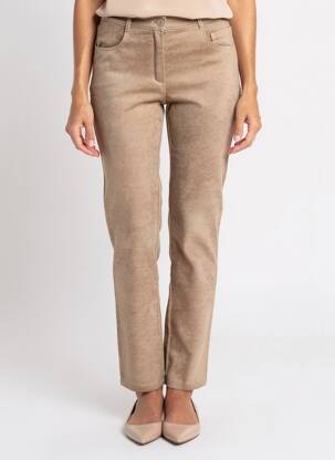 Pantalon slim taille haute taille haute marron FREDA femme