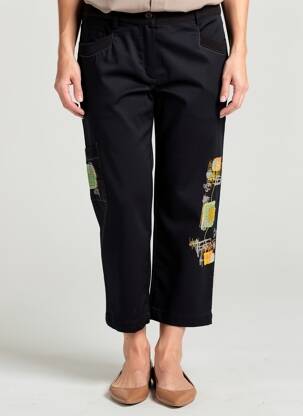 Pantacourt tissage popeline taille normale noir JAC JAC femme
