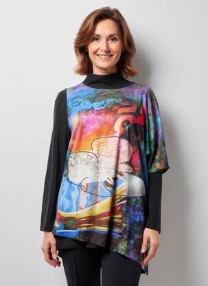 Tunique manches longues manches longues noir MERI & ESCA femme