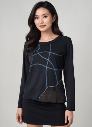 T-shirt manches longues manches longues noir CAROLE RICHARD femme