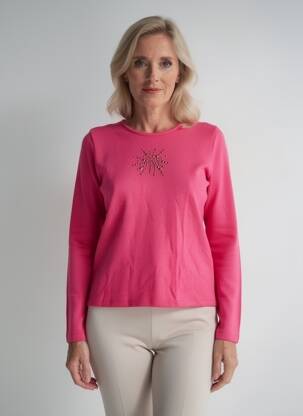 Pull coupe cintrée manches longues rose GUY DUBOUIS femme