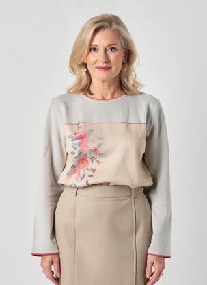 Pull coupe cintrée manches longues gris MINO MORA femme