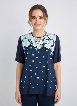 T-shirt stretch manches courtes bleu GALMALLA femme