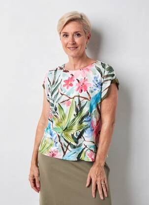 T-shirt coupe cintrée manches courtes vert MINO MORA femme