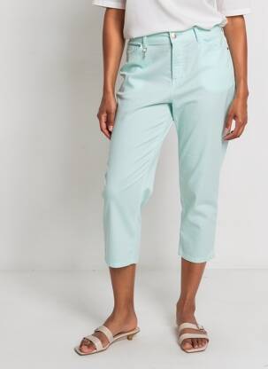 Pantalon 7/8 stretch taille normale bleu ANNA MONTANA femme