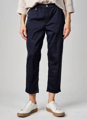 Pantalon 7/8 stretch taille normale bleu ANNA MONTANA femme