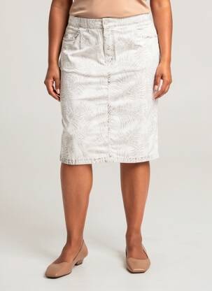 Jupe mi-longue stretch blanc CONCEPT K femme