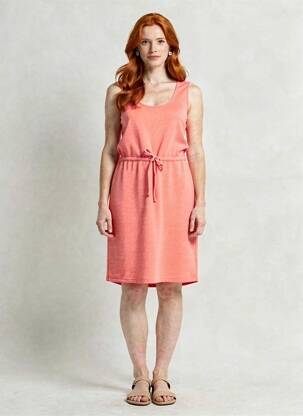 Robe mi-longue sans manche sans manche rose ICHI femme