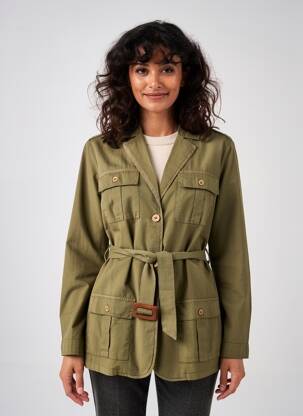 Veste casual col tailleur vert AGATHE & LOUISE femme