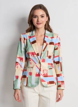 Blazer poches vert ICHI femme