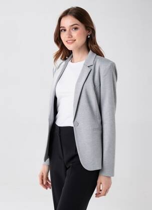 Blazer poches gris ICHI femme