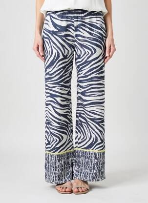 Pantalon droit taille élastique bleu ANNA MONTANA femme