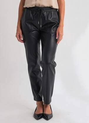 Pantalon slim taille élastique noir MORGAN femme