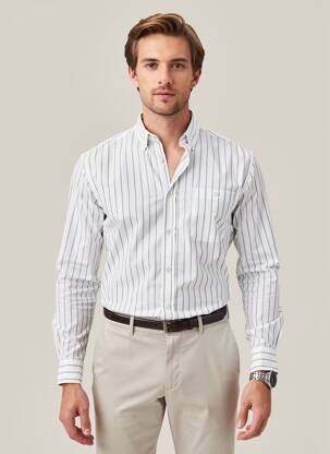 Chemise manches longues imprimé fantaisie blanc AVENTURE homme