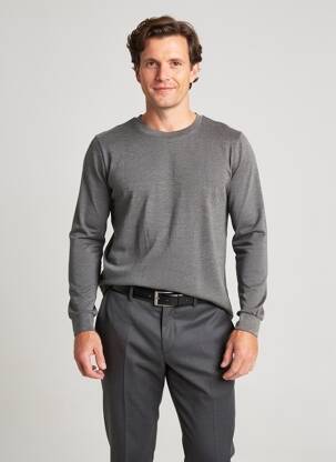 T-shirt coupe cintrée manches longues gris UNIQLO homme