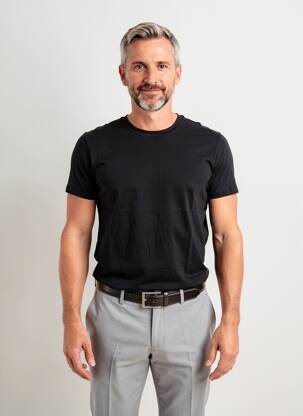 T-shirt coupe cintrée manches courtes noir UNIQLO homme