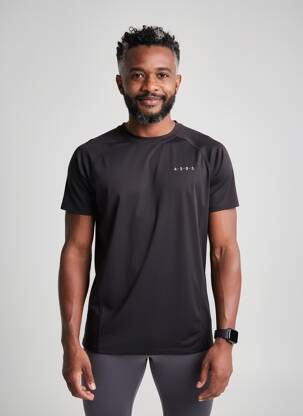 T-shirt coupe droite manches courtes noir SANS MARQUE homme