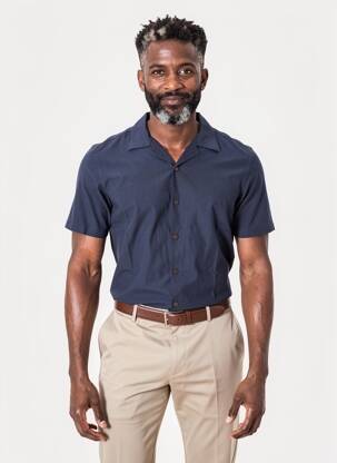 Chemise manches courtes coupe droite bleu CHOI'S homme