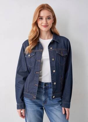 Veste casual coupe droite bleu ORAIJE femme