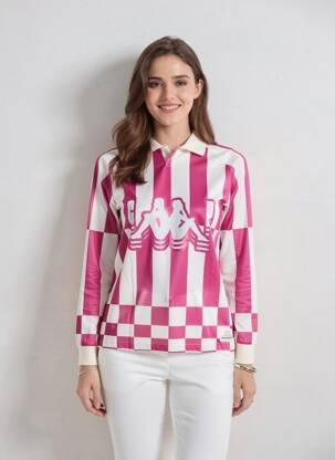 Polo manches longues manches longues rose KAPPA femme