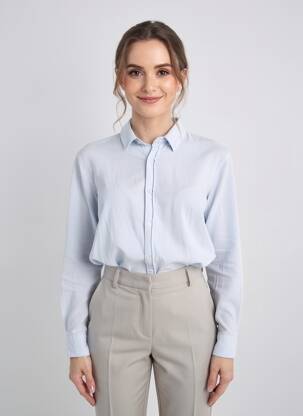 Chemisier coupe cintrée manches longues bleu BALIBARIS femme