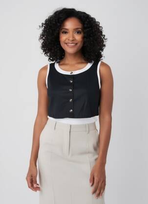 Gilet sans manche coupe droite noir REFORMATION femme
